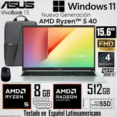 ASUS - Laptop Vivobook 15 E1504FA-BQ5556 AMD Ryzen 5 40 8 GB RAM 512GB SSD 15.6" FHD - Grey Green