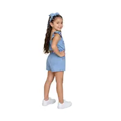 DANUS - Short enterizo lazo denim niña
