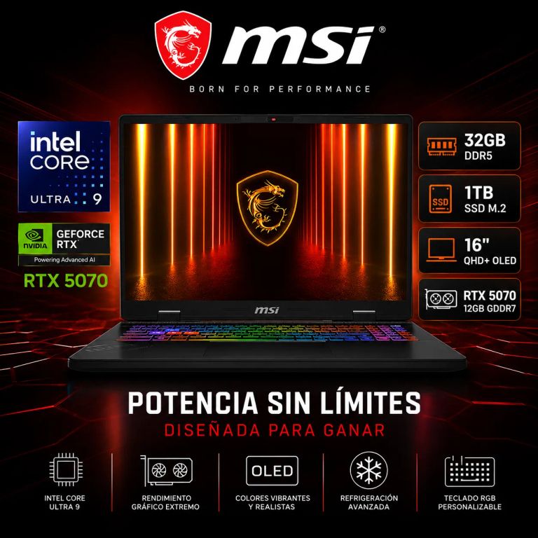 Laptop Crosshair 16 HX MAX OLED Core Ultra 9 290HX Plus RTX 5070 12GB, 32GB RAM, 1TB SSD M2