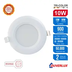 GENERICO - Spot Dicroico LED Empotrable Duverlux 10W Luz Tricolor
