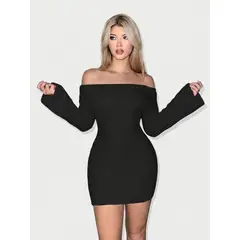 GENERICO - VESTIDO LOLITAS SIMETRICA NEGRO CASUAL