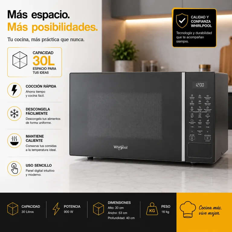 Microondas 30 LT - WM2011B / Negro