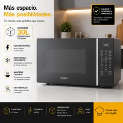 Whirlpool - Microondas 30 LT - WM2011B / Negro