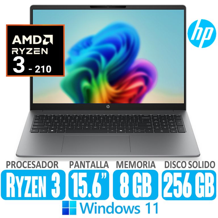 Laptop Ryzen 3-210 RAM 8gb SSD 256gb Pantalla 15.6 Windows 200 G2A