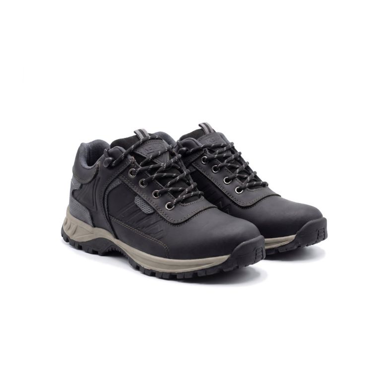 ZAPATILLA DE CUERO PARA HOMBRE - MODELO OUTDOOR NEGRO