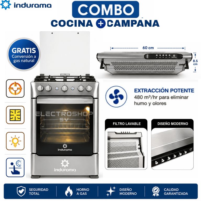 COCINA GRANADA ZAFIRO CROMA + CAMPANA