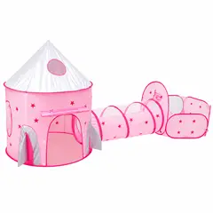 INSPIRA MARKET - Carpa Infantil Circuito 3 en 1 con Túnel de Juego Plegable y Portátil Rosada