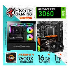 NVIDIA - PC Gamer AMD Ryzen 5 7600X - RTX 3060 12GB - RAM 16GB - SSD 1TB"