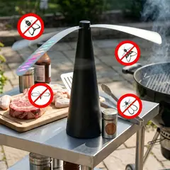 GENERICO - Ventilador Repelente de Moscas y Insectos Portátil para Mesa y Parrilla