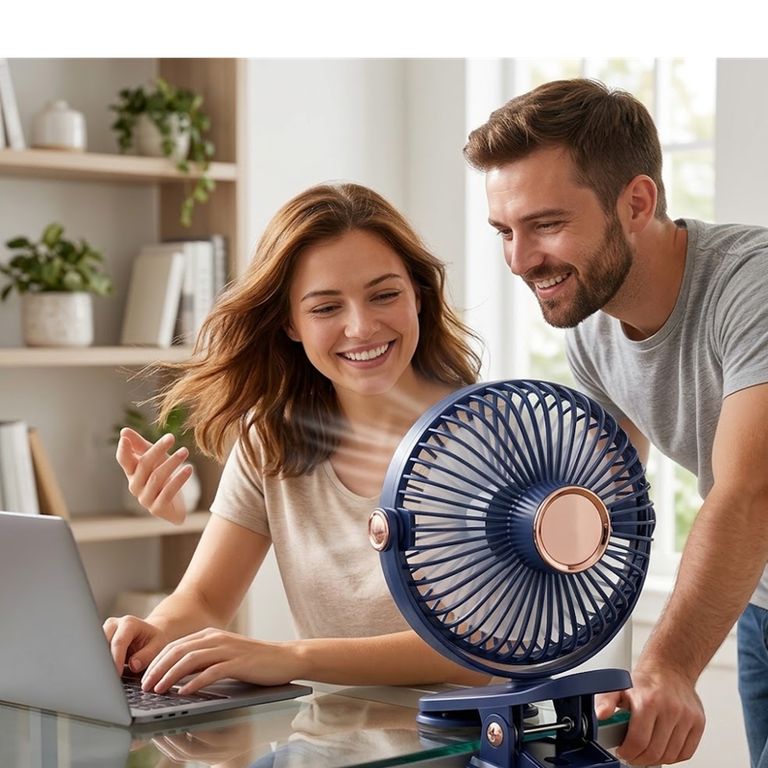 VENTILADOR PORTATIL RECARGABLE CLIP AJUSTE 4 VELOCIDADES