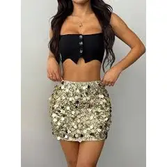 GENERICO - Falda Olivia - Diseño de lentejuelas Minifalda