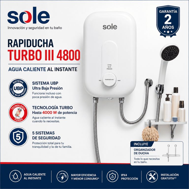 Rapiducha Turbo III 4800 4000W UBP Baja Presión y 5 Sistemas de Seguridad