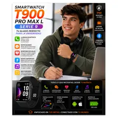 GENERICO - Smartwatch T900 Pro Max L– Reloj Inteligente Bluetooth con Llamadas, WhatsApp y Funciones Deportivas