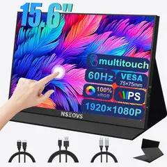 NSEOVS - Monitor Portátil Táctil Gamer 15.6'' 60Hz FHD