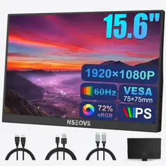 NSEOVS - Monitor Portátil 15.6'' 60Hz FHD 1080p Soporte incorporado