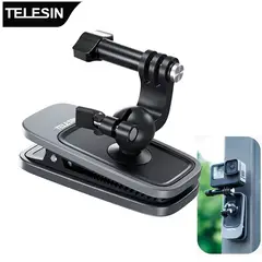 GENERICO - Soporte Clip de Mochila Magnético Telesin con Cabezal Giratorio 360° para GoPro, Insta360 y DJI