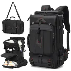 GIOIO - Mochila de viaje viral expandible hombre negro