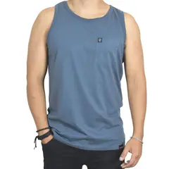 YONISTERS CLOTHING - Bividi con Bolsillo Hombre Casual 100% Algodón peruano Azul Acero