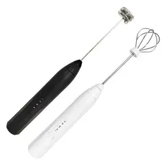 GENERICO - Batidor de Mano Eléctrico Inalámbrico Doble Cabezal Espumador de Leche 2 en 1 Carga USB