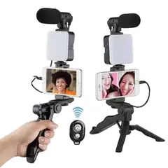 GENERICO - Trípode Luz Led Micrófono Ay-49RGB Video Making Kit