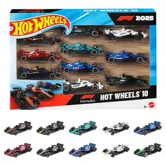 HOT WHEELS - 1:64 Set básico de 10 unidades Formula 1 Racing 2025