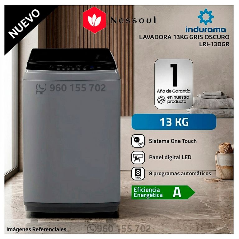 LAVADORA 13KG LRI-13DGR GRIS OSCURO