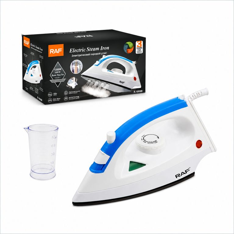 Plancha a Vapor RAF R1808B 1200W con Spray, Vapor Variable y Golpe de Vapor