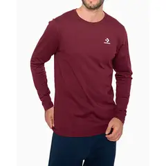 CONVERSE - Polo Hombre Basic Manga Larga Guinda