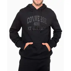 CONVERSE - Polera Hombre Basic Hoodie Negro