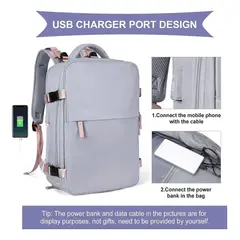GENERICO - Mochila De Viaje Coowoz Impermeable Viaje Usb Porta Laptop