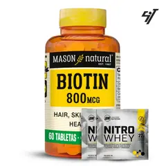 Mason Natural - Vitamina Mason Biotin 800 Mcg 60 Tab