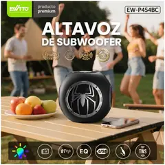 EWTTO - Parlante Bluetooth Diseño Araña EW-P454BC 60W TWS IPX5 USB TF AUX con Correa