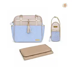 HORMIGUITA - BOLSO PAÑALERO TREBOL CELESTE