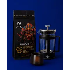 CAFE - Apu Café De Especialidad 200g Blend Puno - GRANO + Prensa Francesa + taza espresso
