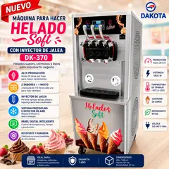 DAKOTA - Máquina de Helados Soft con inyector de jalea DK-370- Modelo nuevo