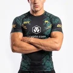 GENERICO - Polo de Compresión Rashguard Hombre TIO Green Mamba MMA UFC