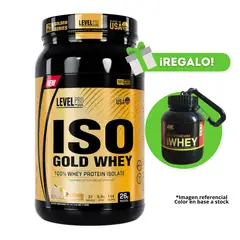 Level Pro - Proteína Iso Gold Whey 1kg Vainilla + Portaproteina De Regalo