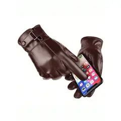 VATYERTY - Guantes Hombre Mujer Efecto Piel Negro