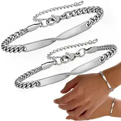 GENERICO - Pulsera de Pareja Promesa De Amor Acero Inoxidable Diseño Unico