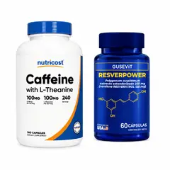 GUSEVIT - Pack Cafeína con L-Teanina y Resveratrol