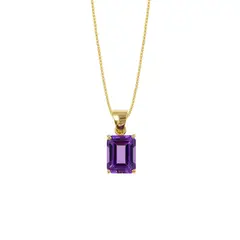 BALIQ - Collar Amatista Octogonal Oro 18K