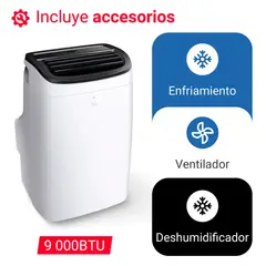 Rheem - AIRE ACONDICIONADO PORTÁTIL 9K BTU - 4 en 1