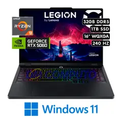 LENOVO - LEGION PRO 5 | AMD RYZEN 9 8945HX RAM 32GB 1TB SSD NVIDIA RTX 5060 8GB 16″ WQXGA 240Hz W11