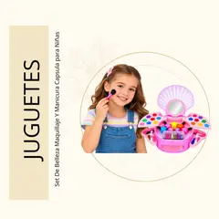 GENERICO - Set de maquillaje y manicura infantil con diseño de ostra o concha marina.