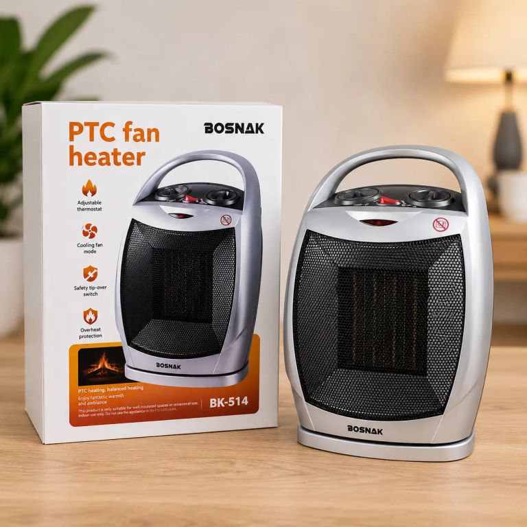 TERMOVENTILADOR ELÉCTRICO 2 EN 1 CALEFACTOR Y VENTILADOR BOSNAK BK-514