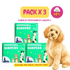 GENERICO - Pack x 3 pqts Pañal macho L