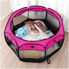GENERICO - Corral Cama para Gatos Perros Casa para Mascotas Plegable 58x90x90cm - Fucsia oscuro - M