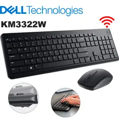 Dell - Kit Teclado y Mouse Inalámbrico KM3322W Teclado Resistente a Salpicaduras