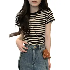 TIOZONEY - Polera Manga Corta Mujer-Negro