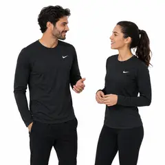 NO LOGO - Polo Deportivo De Lycra Manga Larga - Calentador Deportivo - Negro